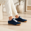 Women's Walking Shoes, Suede Low Top Memory Foam Sneakers, Wide Width 6-11