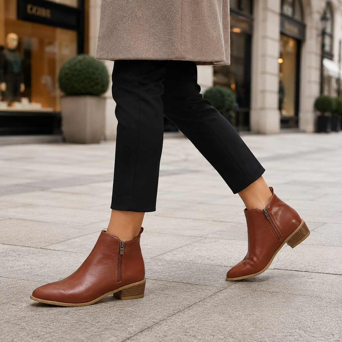 Women's Comfortable Ankle Boots, Arch Support Side Zip Booties