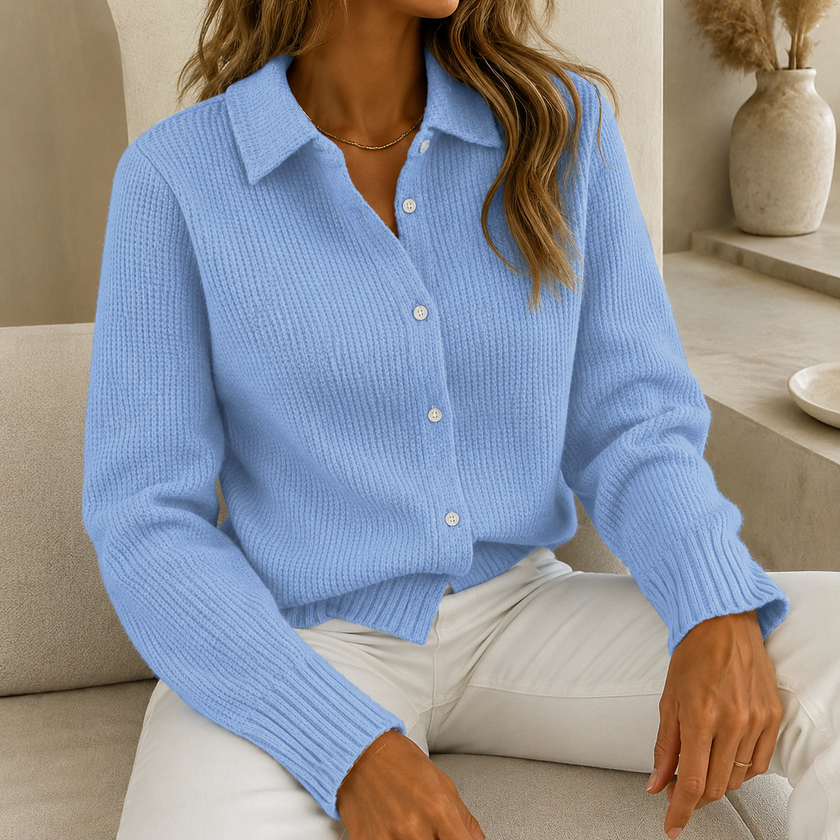 Women's Collared Cardigan, Button Up Polo Cardigan Sweater, S-3XL