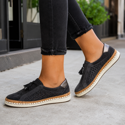 Women's Arch Support Shoes, Slip-On Cushioned Walking Shoes for Flat Feet
