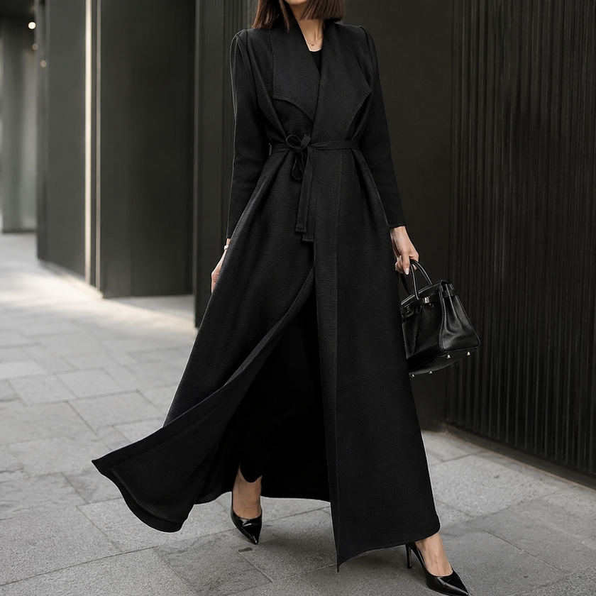 Women's Wrap Maxi Dress, Long Sleeve Belted Fall Maxi Dress
