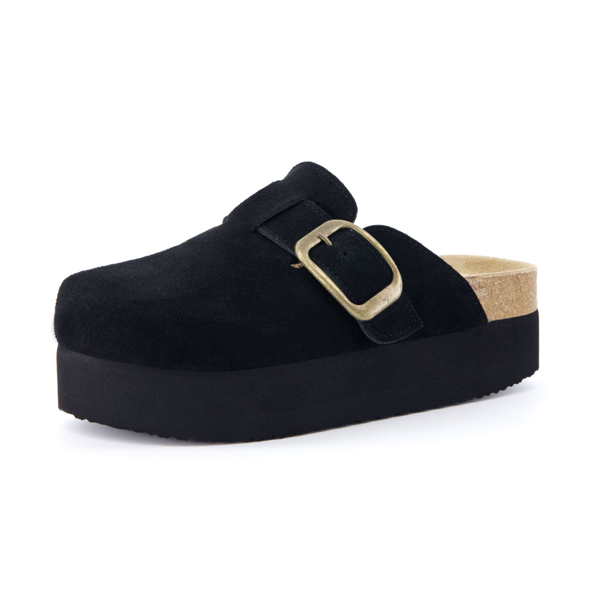 Women's Platform Clogs, Cork Footbed Slip-On Mules, Wide Width
