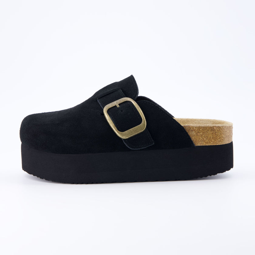Women's Platform Clogs, Cork Footbed Slip-On Mules, Wide Width