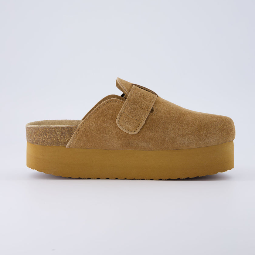 Women's Platform Clogs, Cork Footbed Slip-On Mules, Wide Width