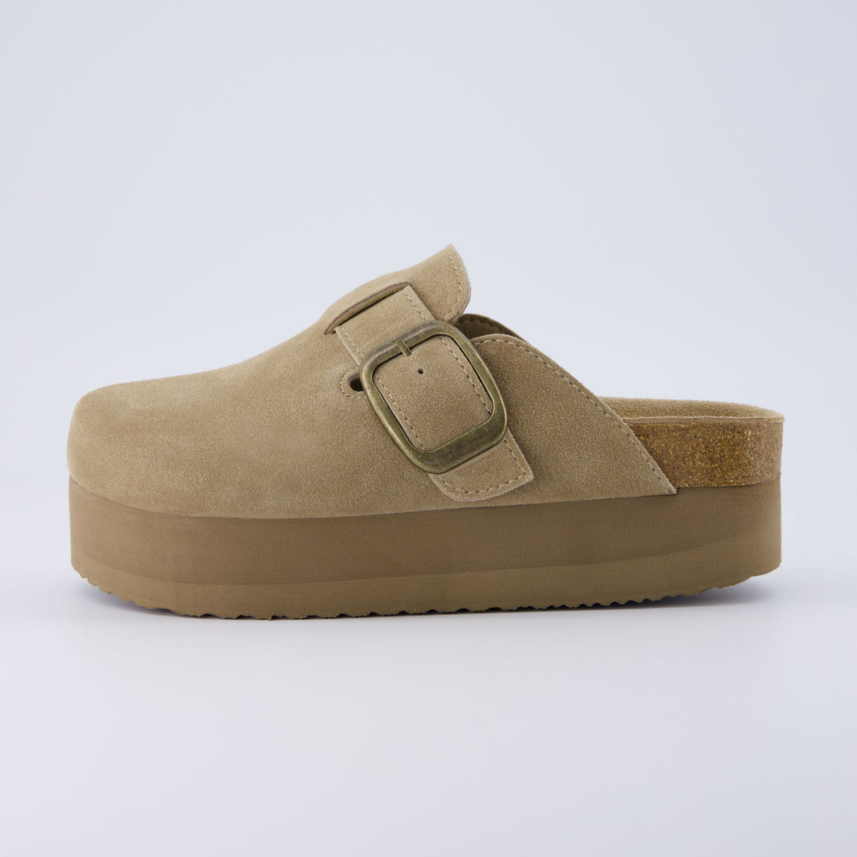 Women's Platform Clogs, Cork Footbed Slip-On Mules, Wide Width