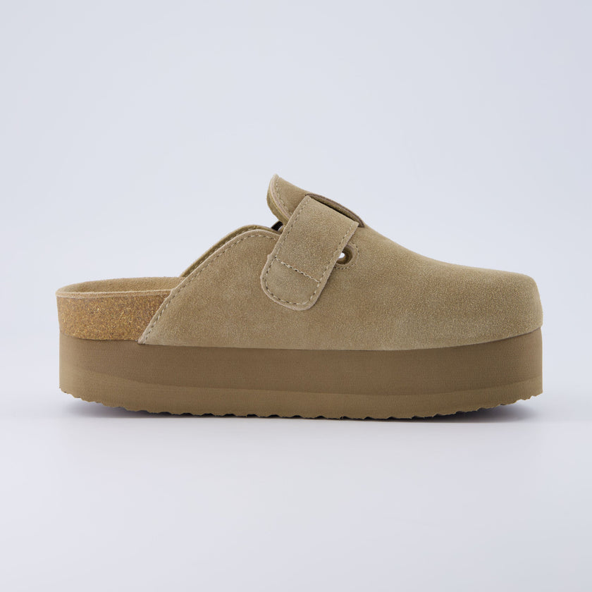 Women's Platform Clogs, Cork Footbed Slip-On Mules, Wide Width