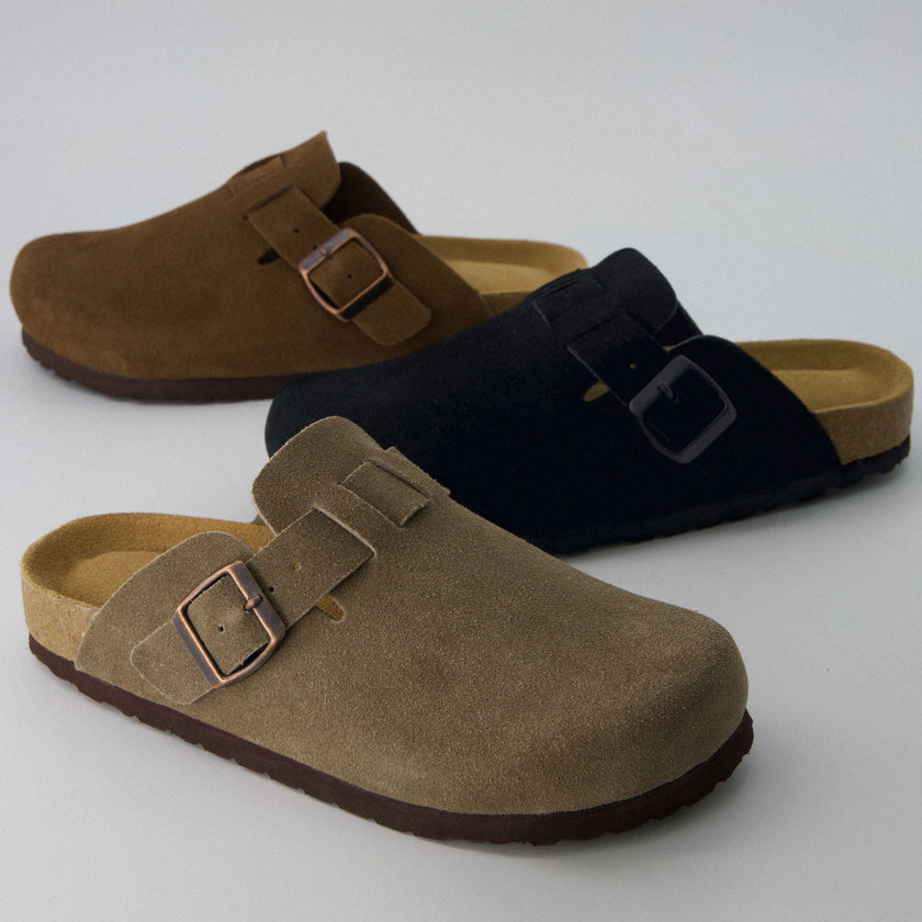 Leather Clogs for Women, Backless Slip-On Clogs, 8 Colors, Wide Width