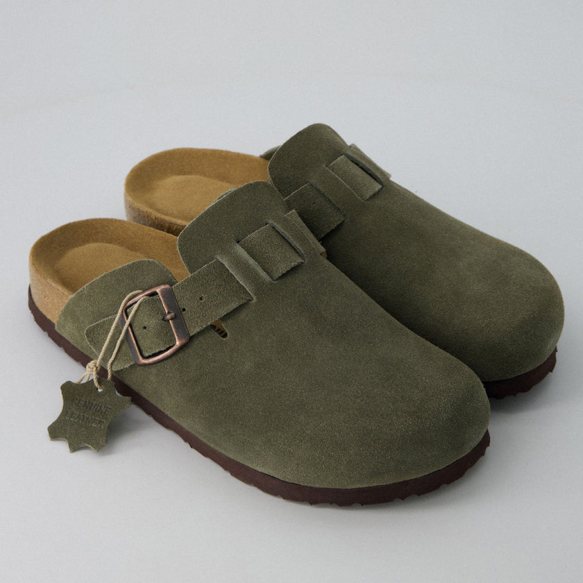 Leather Clogs for Women, Backless Slip-On Clogs, 8 Colors, Wide Width