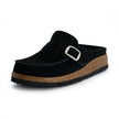 Black Clogs for Women, Slip-On Suede Clogs, Medium and Wide Width
