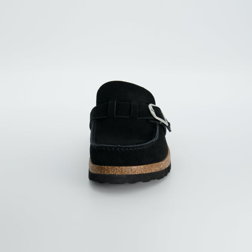 Black Clogs for Women, Slip-On Suede Clogs, Medium and Wide Width