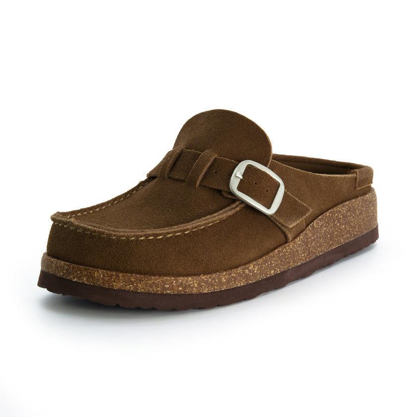 Black Clogs for Women, Slip-On Suede Clogs, Medium and Wide Width