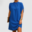 Women's Batwing Midi Dress, Mock Neck Loose Fit Split Sleeve Dress