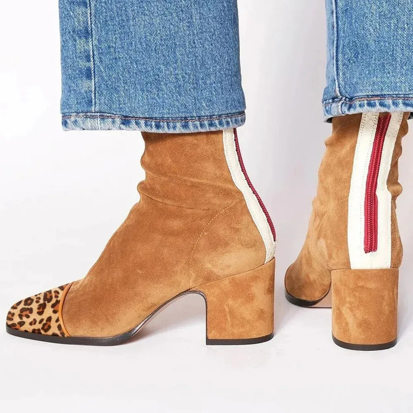 Women's Leopard Print Boots, Elegant Dress Boots in 5 Colors, US 5-12