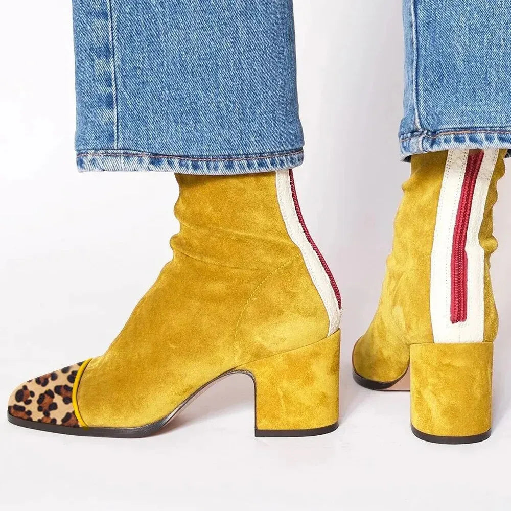 Women's Leopard Print Boots, Elegant Dress Boots in 5 Colors, US 5-12