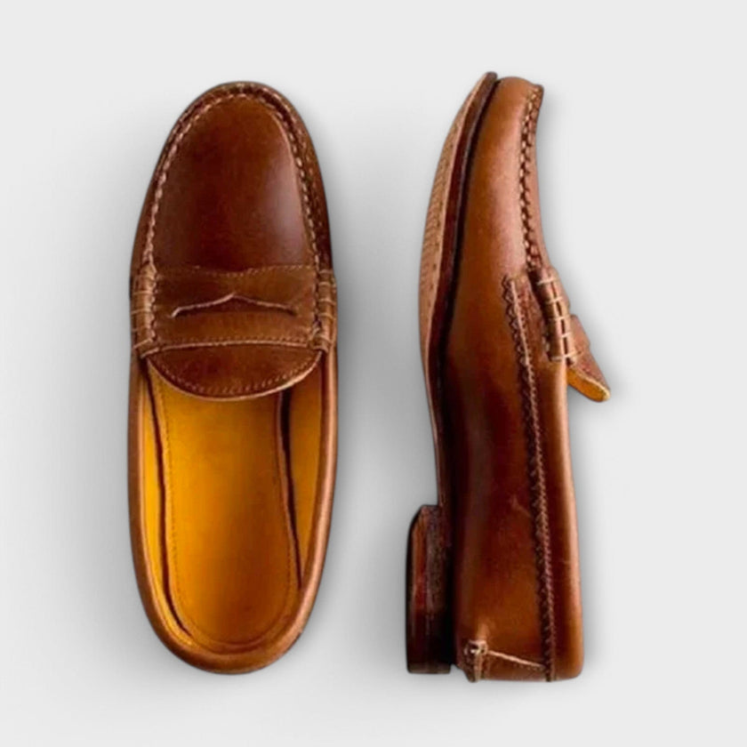 Women's Black Loafers, Classic Slip-On Flat Loafers, Black Brown or Khaki