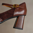 Women's Oxford Heels, Brogue Ankle Strap Block Heels, Square Toe