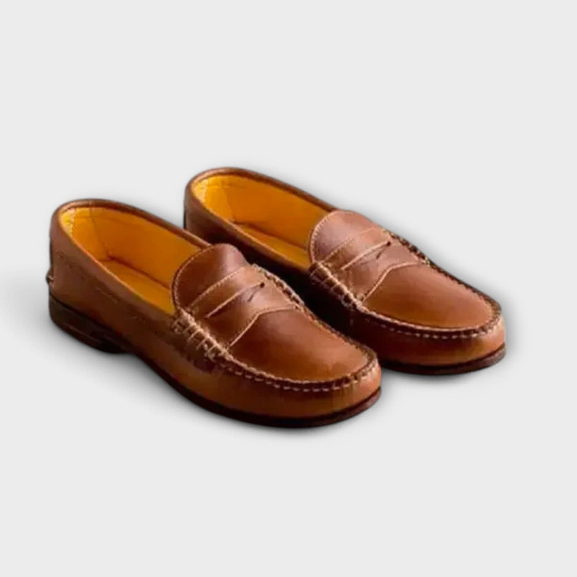 Women's Black Loafers, Classic Slip-On Flat Loafers, Black Brown or Khaki