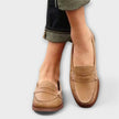 Women's Black Loafers, Classic Slip-On Flat Loafers, Black Brown or Khaki