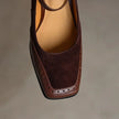 Women's Oxford Heels, Brogue Ankle Strap Block Heels, Square Toe