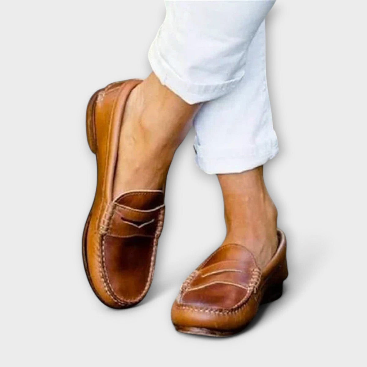 Women's Black Loafers, Classic Slip-On Flat Loafers, Black Brown or Khaki