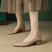 Women's Pointed Toe Pumps, Block Heel Work Heels, Slip On