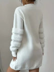 Women's Mock Neck Sweater Dress, Long Sleeve Knee Length Knit