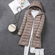Long puffer coat for women in Khaki