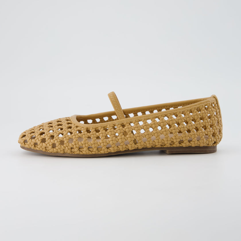 Women's Ballet Flats with Arch Support, Woven Memory Foam Slip-On Flats