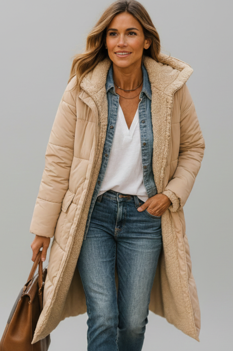 Long coat for women in Beige