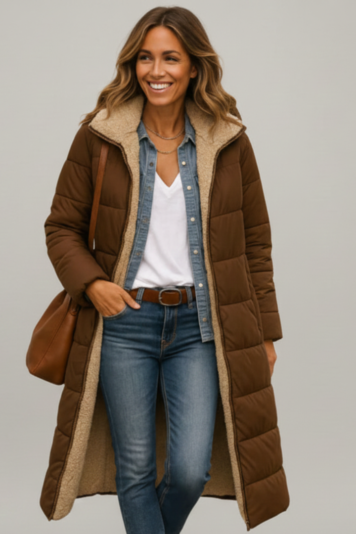 Long coat for women in Brown
