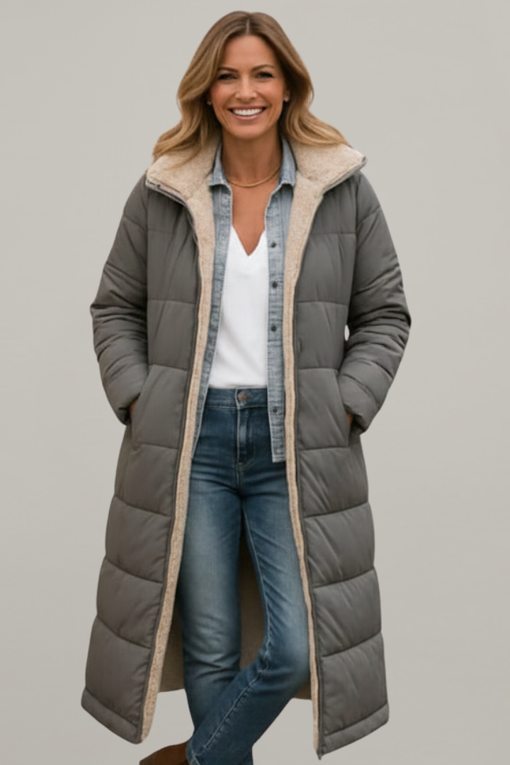 Long coat for women in Grey