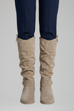 Knee high boots for women in Beige