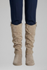 Knee high boots for women in Beige
