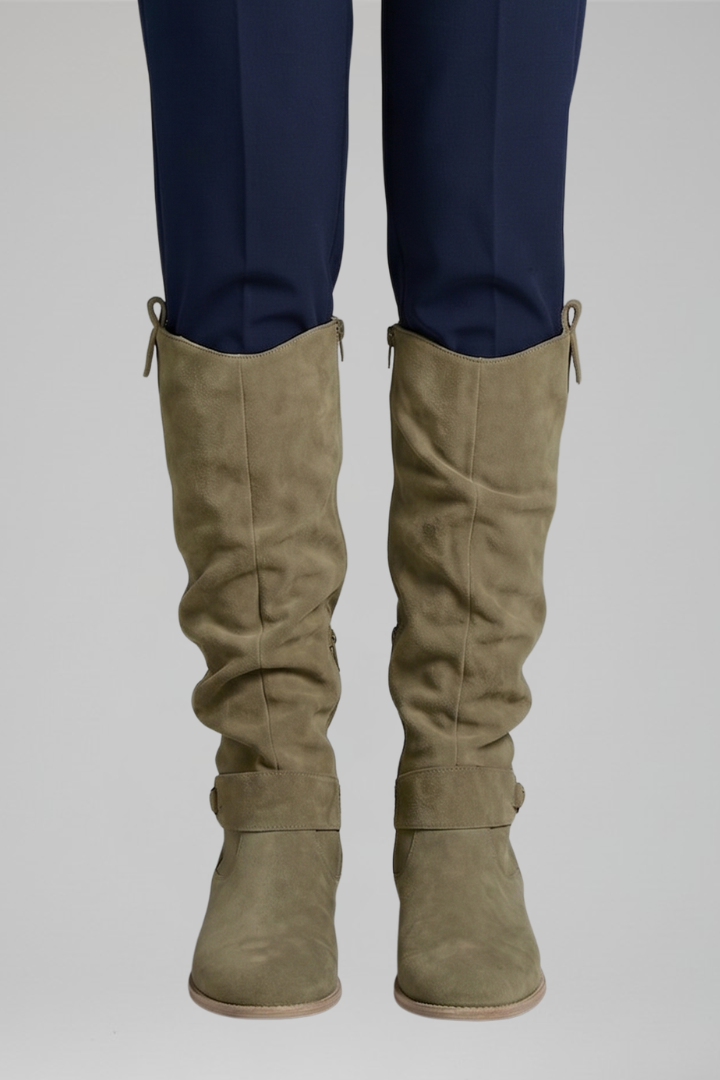 Knee high boots for women in Dark Green