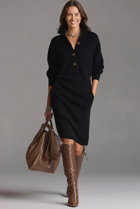Sweater dress for women in Black