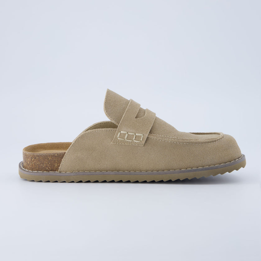 Suede Clogs for Women, Loafer Clog Mules with Cork Sole, Wide Width