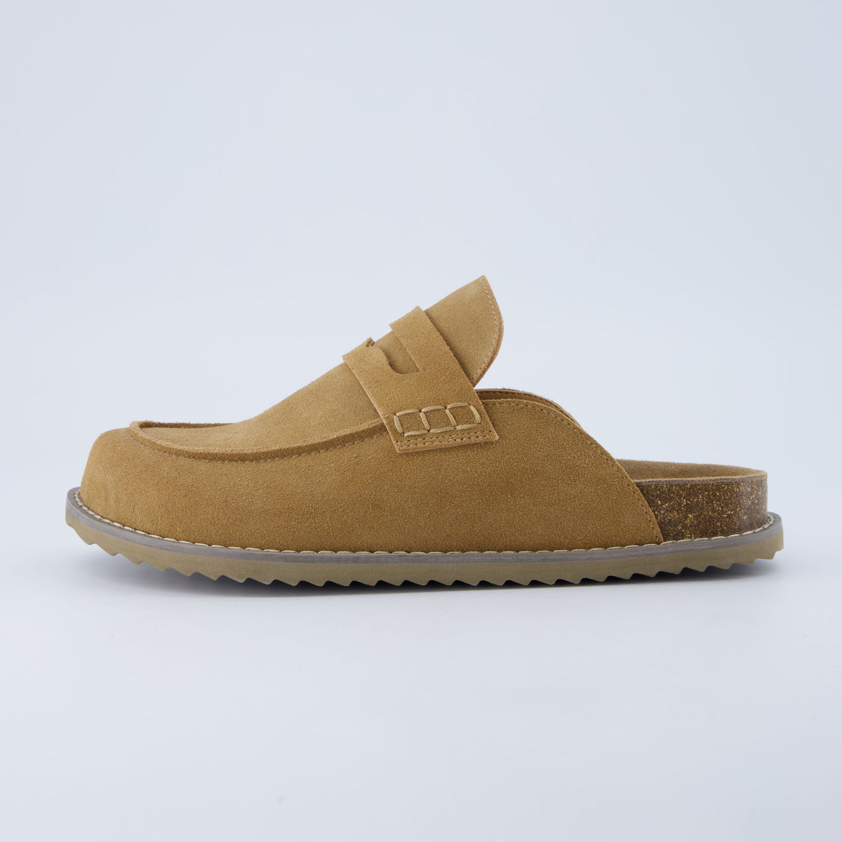 Suede Clogs for Women, Loafer Clog Mules with Cork Sole, Wide Width