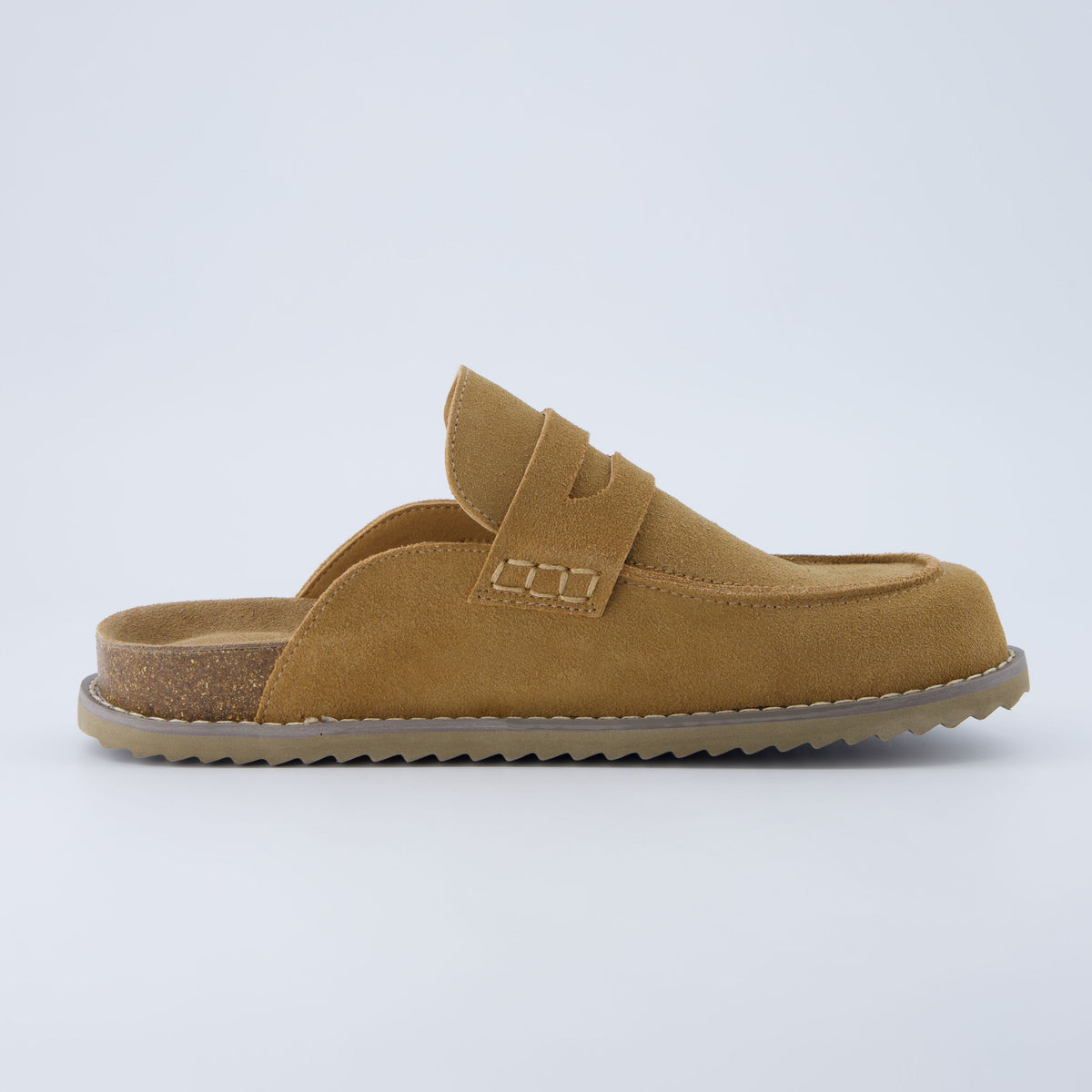 Suede Clogs for Women, Loafer Clog Mules with Cork Sole, Wide Width