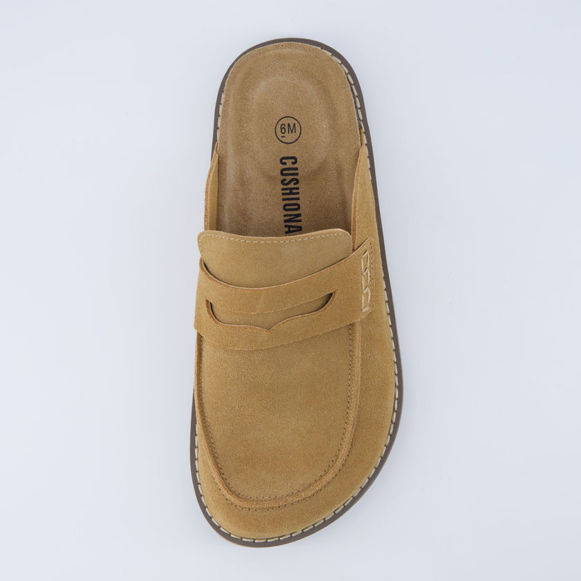 Suede Clogs for Women, Loafer Clog Mules with Cork Sole, Wide Width