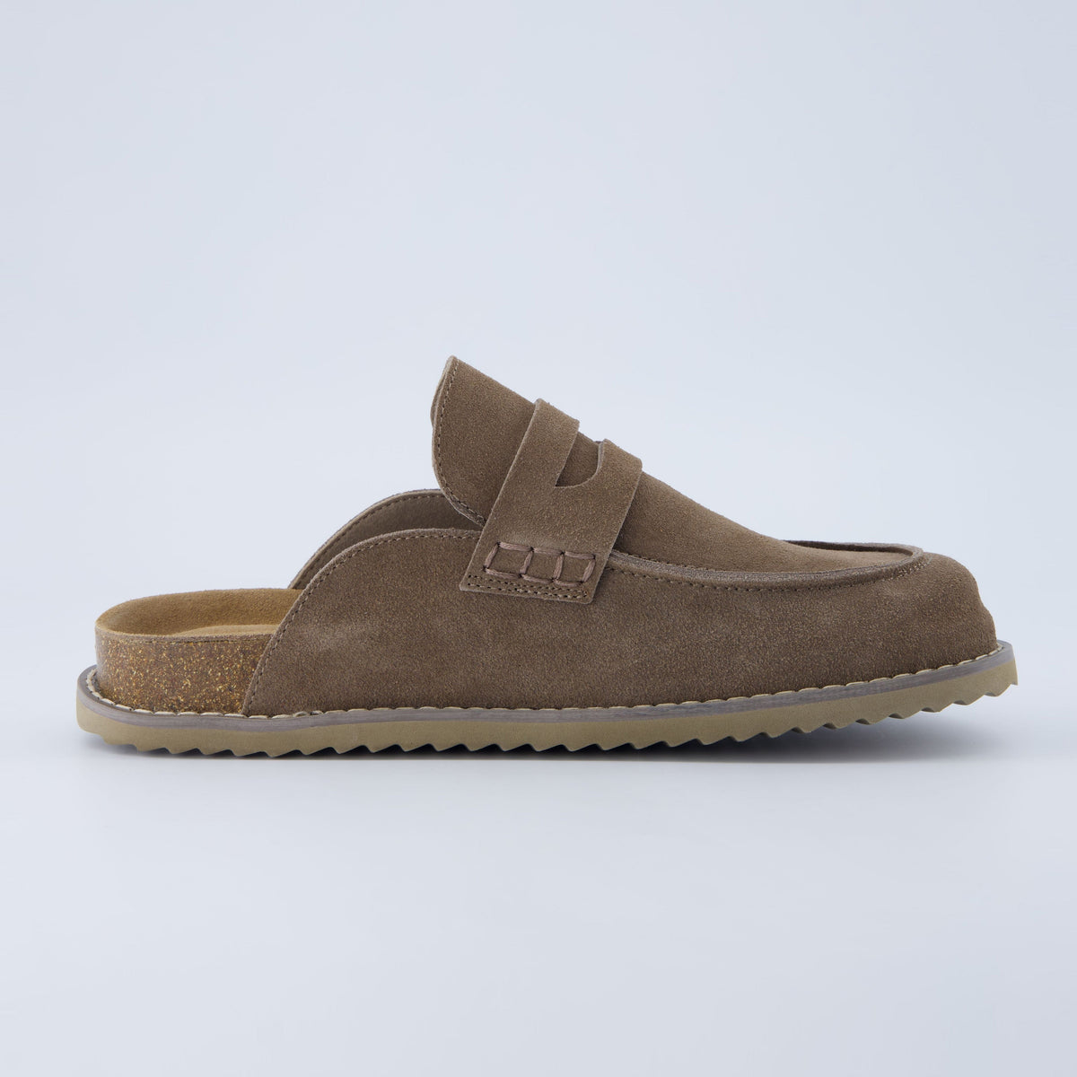 Suede Clogs for Women, Loafer Clog Mules with Cork Sole, Wide Width