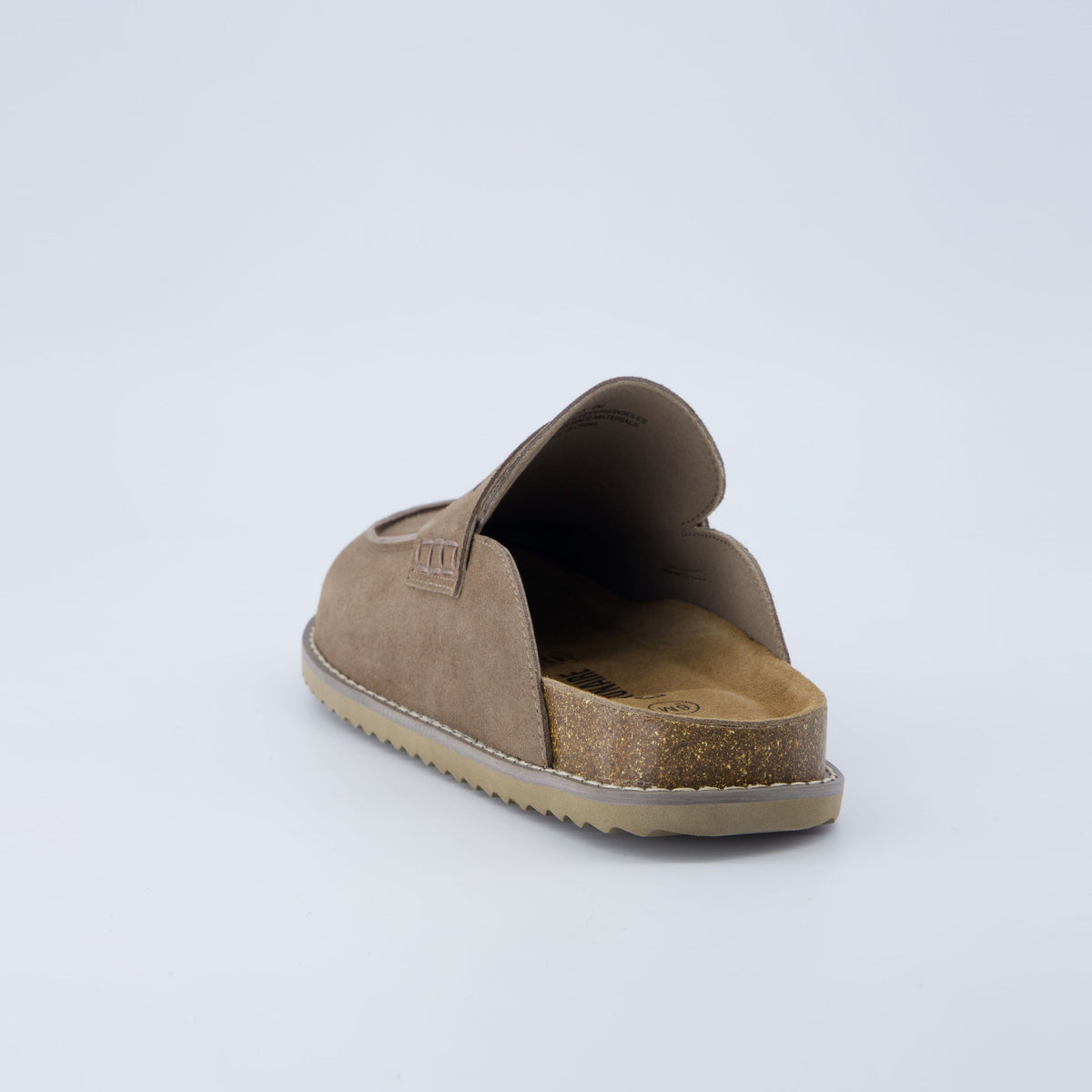 Suede Clogs for Women, Loafer Clog Mules with Cork Sole, Wide Width