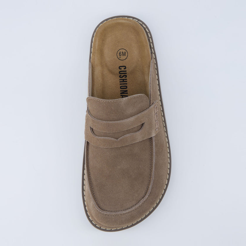 Suede Clogs for Women, Loafer Clog Mules with Cork Sole, Wide Width