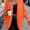 Women's Open Front Cardigan Sweater, Ribbed Knit Long Sleeve