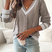 Women's relaxed V neck longline sweater