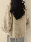 Women's Drop Shoulder Pullover Sweater, Relaxed Crew Neck Knit