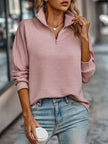 Women's Quarter Zip Sweater, Half Zip Mock Neck Knit, Plus Size S-3XL