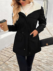 Women's Hooded Fall Jacket, Lined Zip Up with Drawstring Waist
