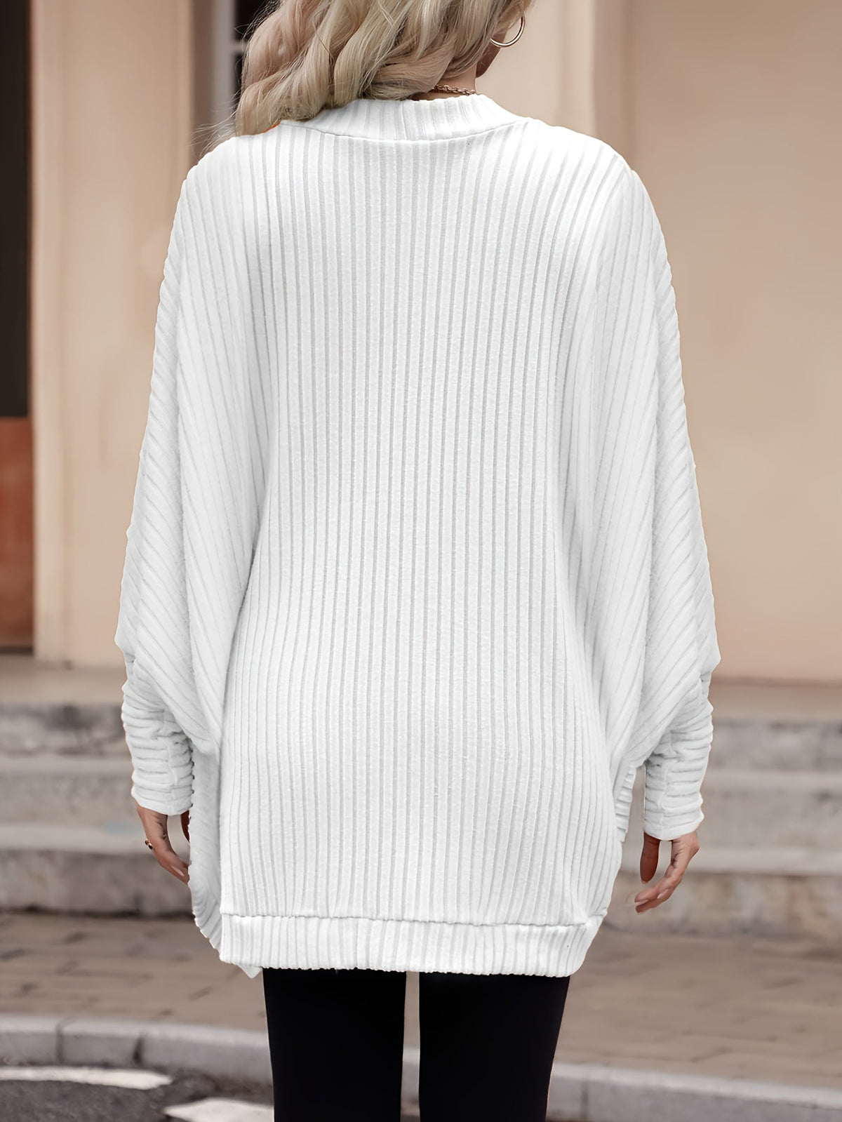 Women's Open Front Cardigan Sweater, Ribbed Knit Long Sleeve