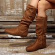 Slouchy mid calf boots for women, low heel, view 10