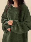 Women's Drop Shoulder Pullover Sweater, Relaxed Crew Neck Knit